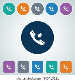 Icon of Phone Receiver in Multi Color Circle & Square Shape. Eps-10.