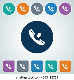 Icon of Phone Receiver in Multi Color Circle & Square Shape. Eps-10.