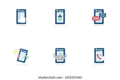Icon phone, social media community vector, flat design
