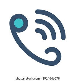 icon phone talk using filled line style and blue color