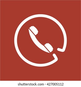 Icon of phone, vector illustration. Flat design style
