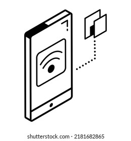 An icon of phone wifi line design