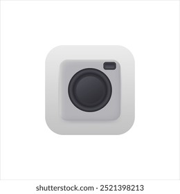 Ikone der Fotoanwendung in grauer Farbe mit Farbverlauf für Mobiltelefon. Modernes Video-Logo.