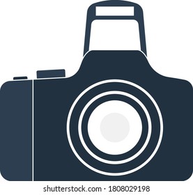 Icon Of Photo Camera. Flat Color Design. Vector Illustration.