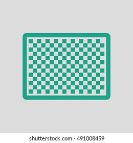 Icon of photo camera sensor. Gray background with green. Vector illustration.