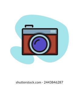 Icono de la cámara fotográfica. Herramienta, dispositivo, equipo. Concepto de fotografía. Se puede utilizar para temas como la tecnología moderna, la inspiración, el arte.