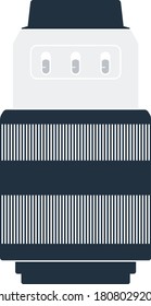 Icon Of Photo Camera Zoom Lens. Flat Color Design. Vector Illustration.