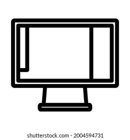 Icon Of Photo Editor On Monitor Screen. Bold outline design with editable stroke width. Vector Illustration.