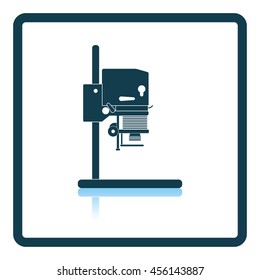 Icon of photo enlarger. Shadow reflection design. Vector illustration.
