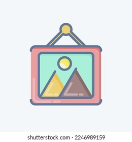 Icon Photo Frame. related to Photography symbol. doodle style. simple design editable. simple illustration