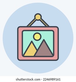 Icon Photo Frame. related to Photography symbol. color mate style. simple design editable. simple illustration