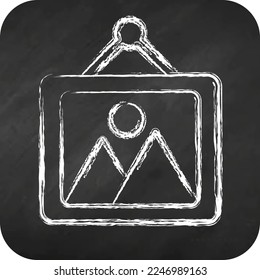Icon Photo Frame. related to Photography symbol. chalk style. simple design editable. simple illustration