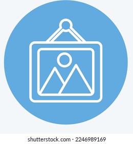 Icon Photo Frame. related to Photography symbol. blue eyes style. simple design editable. simple illustration