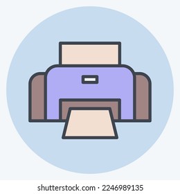 Icon Photo Printer. related to Photography symbol. color mate style. simple design editable. simple illustration