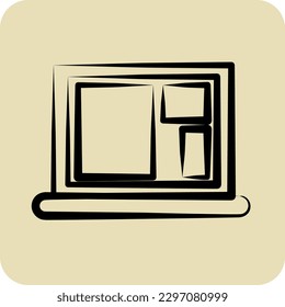 Icon Photo software. related to Photography symbol. hand drawn style. simple design editable. simple illustration