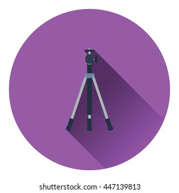 Icon of photo tripod. Flat color design. Vector illustration.