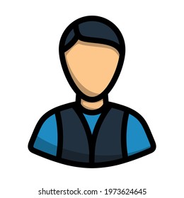 Icon Of Photographer. Editable Bold Outline With Color Fill Design. Vector Illustration.