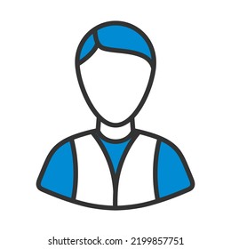 Icon Of Photographer. Editable Bold Outline With Color Fill Design. Vector Illustration.