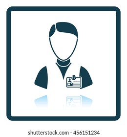 Icon of photographer. Shadow reflection design. Vector illustration.