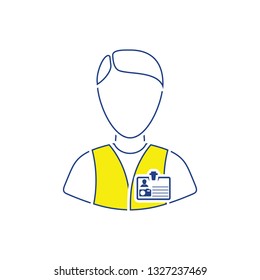 Icon of photographer. Thin line design. Vector illustration.