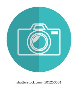 icon photographic camera silhouette blue shadow