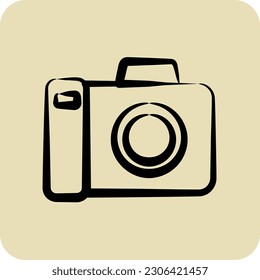 Icon Photography. suitable for education symbol. hand drawn style. simple design editable. design template