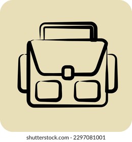 Icon Photograpy Bag. related to Photography symbol. hand drawn style. simple design editable. simple illustration