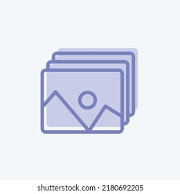 Icon Photos. suitable for Art symbol. two tone style. simple design editable. design template vector. simple illustration