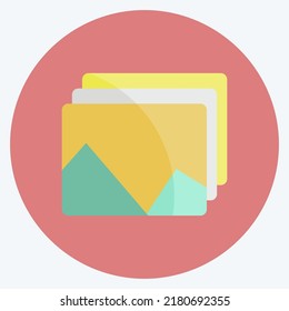 Icon Photos. suitable for Art symbol. Flat Style. simple design editable. design template vector. simple illustration