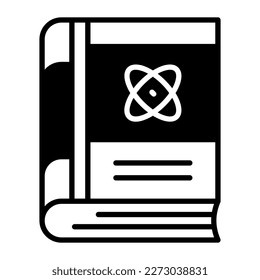 An icon of physics book in modern style, premium icon