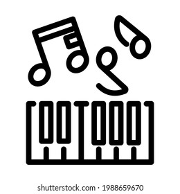 Icon Of Piano Keyboard. Bold outline design with editable stroke width. Vector Illustration.