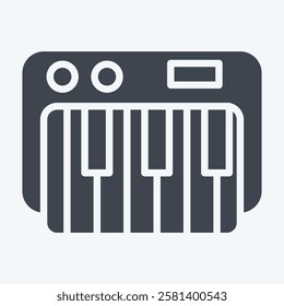 Icon Piano Keyboard. related to Kindergarten symbol. glyph style. design editable