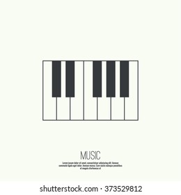 Icon piano keys. Vector symbol.