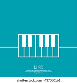 Icon piano keys. Vector symbol Lineart design