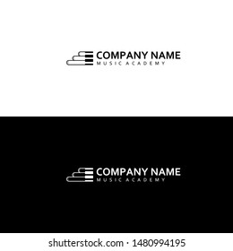 icon piano logo design for music academy company