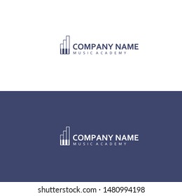 icon piano logo design for music academy company