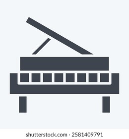 Icon Piano. related to Hobbies symbol. glyph style. design editable