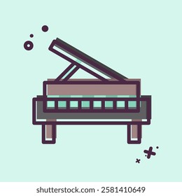 Icon Piano. related to Hobbies symbol. MBE style. design editable