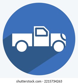 Icon Pick Up. suitable for Automotive symbol. long shadow style. simple design editable. design template vector. simple illustration