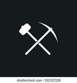 Icon with a pick-axe and hammer.