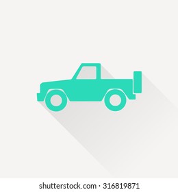 icon of pickup. icon of jeep. Car vector flat icon