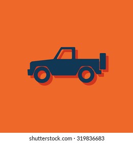 icon of pickup. icon of jeep. Car vector flat icon