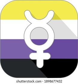 Icon and pictogram of the non-binary community 