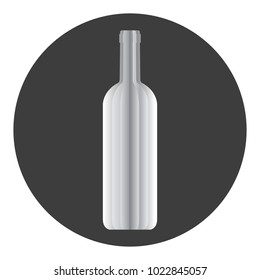 Icon with a picture of a wine bottle. Vector illustration