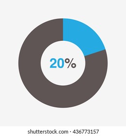 Icon Pie Blue And Black Chart 20 Percent, Pie Chart Vector