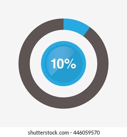 icon pie blue and black chart 10 percent