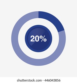 icon pie blue chart 20 percent