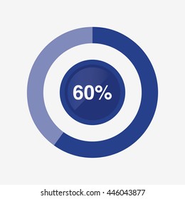 icon pie blue chart 60 percent