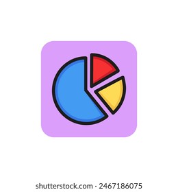 Icon of pie chart. Investment, survey, statistic. Report concept. Can be used for topics like information, finance, expertise