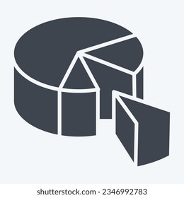 Icon Pie Chart. related to 3D Visualization symbol. glyph style. simple design editable. simple illustration